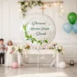 dekoracja na komunie personalizowany balon foliowy konwalie imie bialy 18 rnd