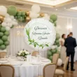 dekoracja na komunie personalizowany balon foliowy konwalie imie bialy 18 rnd