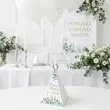 dekoracja na komunie swieta obciaznik do balonow piramidka eukaliptus beauty bialy 65 g