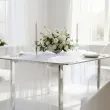 dekoracja na komunie wesele chrzest slub organza gladka biala na stol krzeslo 0 16 x 9 m