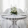 dekoracja na komunie wesele chrzest slub organza gladka biala na stol krzeslo 0 36 x 9 m