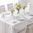 dekoracja na komunie wesele chrzest slub organza gladka biala na stol krzeslo 0 36 x 9 m