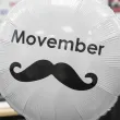 dekoracja na movember balon foliowy wasy bialy do girlandy 18 rnd