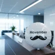 dekoracja na movember balon foliowy wasy bialy do girlandy 18 rnd