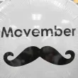 dekoracja na movember balon foliowy wasy bialy do girlandy 18 rnd