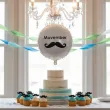 dekoracja na movember balon foliowy wasy bialy do girlandy 18 rnd