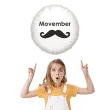 dekoracja na movember balon foliowy wasy bialy do girlandy 18 rnd