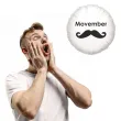 dekoracja na movember balon foliowy wasy bialy do girlandy 18 rnd