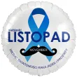 dekoracja na movember niebieski listopad balon foliowy