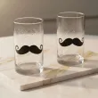 dekoracja na movember niebieski listopad naklejki wasy na szklanki kufle kieliszki 6 szt