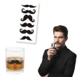 dekoracja na movember niebieski listopad naklejki wasy na szklanki kufle kieliszki 6 szt