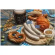dekoracja na muffinki kielbaski ciasto pikery oktoberfest flagi w kratke niebieskie 6 szt