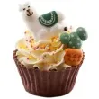dekoracja na muffinki lama z kaktusem kolorowa dekora 6 szt