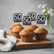dekoracja na muffinki pikery 50 urodziny glamour ozdobne szpilki na babeczki 6 szt