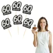 dekoracja na muffinki pikery 60 urodziny glamour ozdobne szpilki na babeczki 6 szt