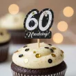 dekoracja na muffinki pikery 60 urodziny glamour ozdobne szpilki na babeczki 6 szt