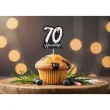dekoracja na muffinki pikery 70 urodziny glamour ozdobne szpilki na babeczki 6 szt