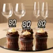 dekoracja na muffinki pikery 80 urodziny glamour ozdobne szpilki na babeczki 6 szt