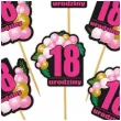 dekoracja na muffinki z okazji 18 urodzin osiemnastki pikery na babeczki baloniki rozowe x6