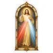 dekoracja na okno boze cialo plakat do przyklejenia jezus milosierny 42x56 cm