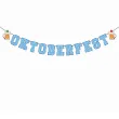 dekoracja na oktoberfest baner papierowy napis niebieska krata bawarska girlanda ozdoba 2 m