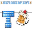 dekoracja na oktoberfest baner papierowy napis niebieska krata girlanda ozdoba 2 m