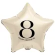 dekoracja na osiemnastke 18 38 48 80 85 urodziny balon foliowy gwiazda cyfra 8 kremowy 18 dgt