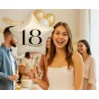 dekoracja na osiemnastke 18 urodziny balon foliowy gwiazda liczba 18 cyfra kremowy 18 dgt