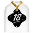 dekoracja na osiemnastke urodziny zawieszki na alokohol liczba 18 czarno zlota glamour x10
