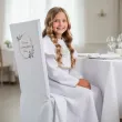 dekoracja na pierwsza komunie pokrowiec na krzeslo mietowa geometria personalizacja bialy