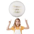 dekoracja na pierwsza komunie swieta balon foliowy zlota ramka bialy do girland 18 rnd