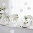 dekoracja na pierwsza komunie swieta pompon bibulowy bialy 25 cm