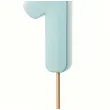 dekoracja na roczek swieczka na tort cyfra 1 urodziny niebieski 10 cm