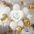 dekoracja na rocznice slubu zlote gody balon foliowy serce liczba 50 bialy 18 hrt