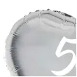 dekoracja na rocznice slubu zlote gody balon foliowy serce liczba 50 srebrny 18 hrt