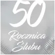 dekoracja na rocznice slubu zlote gody balon foliowy serce liczba 50 srebrny 18 hrt