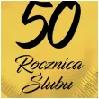 dekoracja na rocznice slubu zlote gody balon foliowy serce liczba 50 zloty 18 hrt