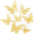dekoracja na sciane motylki 3d koronkowe zloty partypal 12 szt