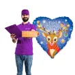 dekoracja na swieta boze narodzenie balon foliowy renifer serce prezent 18 hrt