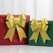 dekoracja na swieta boze narodzenie urodziny slub kokardki zlote w prazki 16 cm 2 szt
