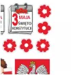 dekoracja na swieto konstytucji 3 maja dzien flagi ozdoby do powieszenia na gazetce szkolnej