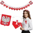 dekoracja na swieto niepodleglosci 11 listopada baner flagi polska z godlem bialo czerwony 2 3 m