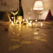 dekoracja na sylwestra nowy rok konfetti happy new year zlote metalizowane 4x2 cm