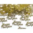 dekoracja na sylwestra nowy rok konfetti happy new year zlote metalizowane 4x2 cm