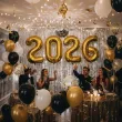 dekoracja na sylwestra nowy rok zestaw balonow foliowych 2026 zlote 34 4 szt