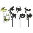 dekoracja na szklanki znacznik halloween czarny 6 szt