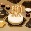 dekoracja na tort 50 urodziny glitz glamour zloty neviti 22 cm