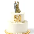 dekoracja na tort figurka zlote gody 50 rocznica slubu 12 cm