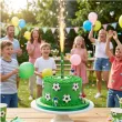 dekoracja na tort fontanna raca tortowa pilka nozna zielona 18 cm