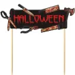 dekoracja na tort halloweenowy krwawe narzedzia topper z siekierami i krwia